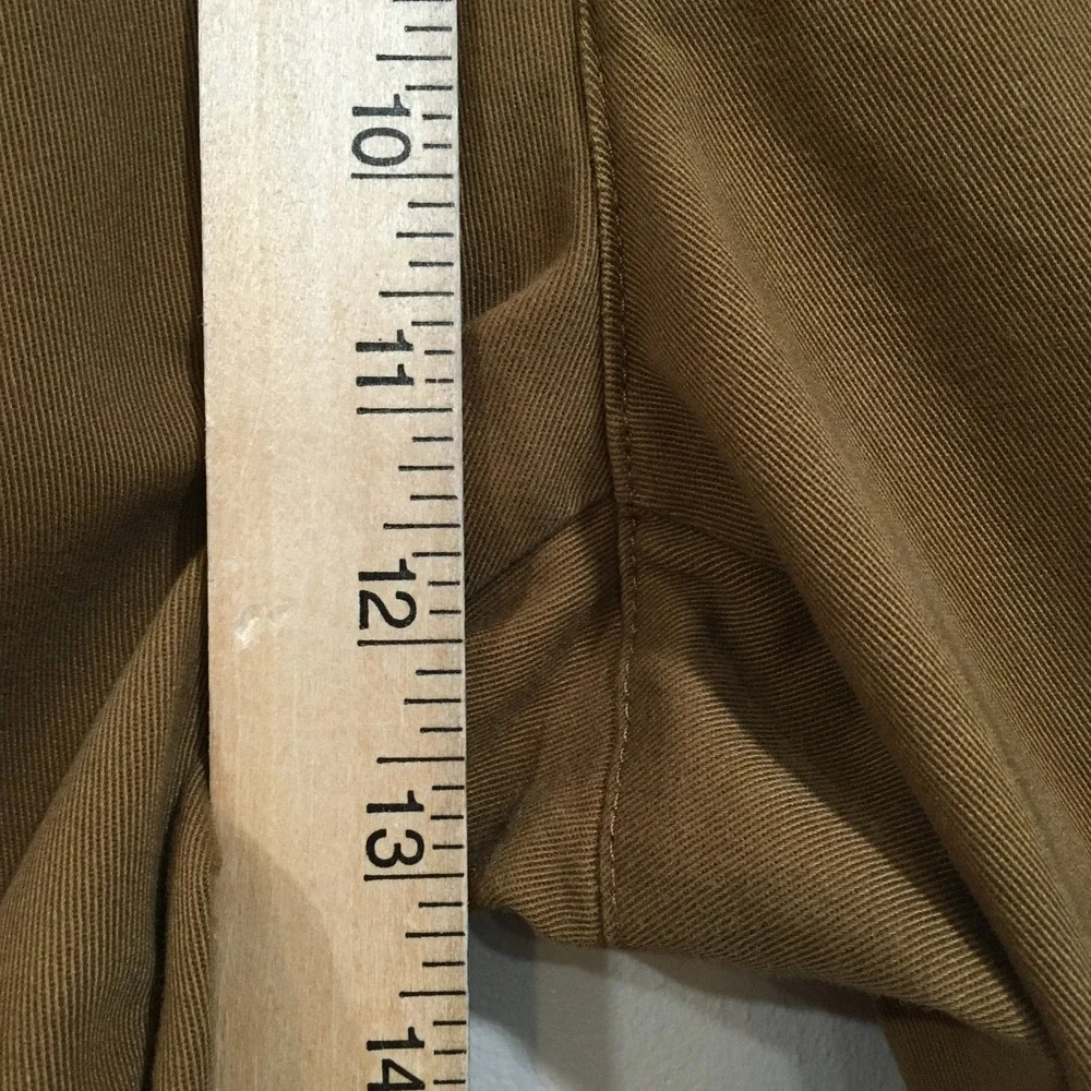 Lands End Tailored Fit Chino Pants Mens 37x32 Brown Flat Front Classic Preppy